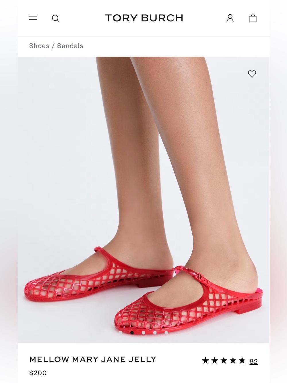 Tory Burch Red Mellow Mary Jane Jelly Sandals